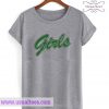 Girls green letters T shirt
