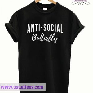 Anti-Social Butterfly Black T shirt