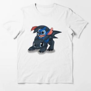 StitchToothless Crossover Design T-Shirt AA